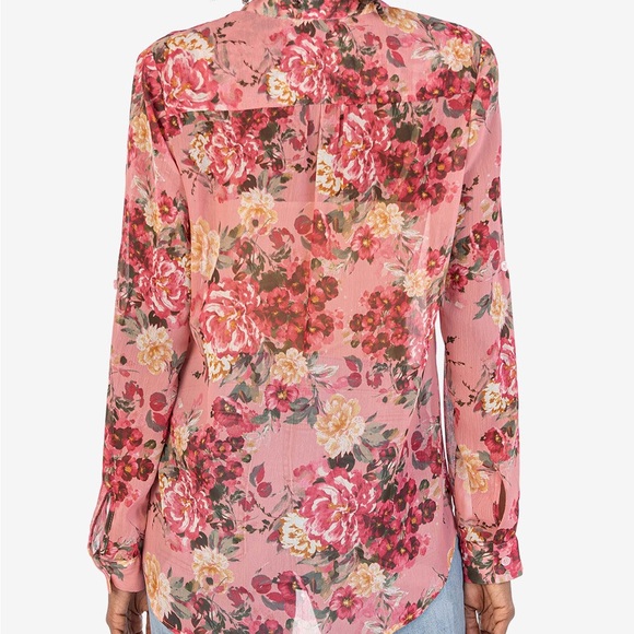 Kut from the Kloth - Jasmine Chiffon Blouse - Milan Coral - Picture 3 of 5